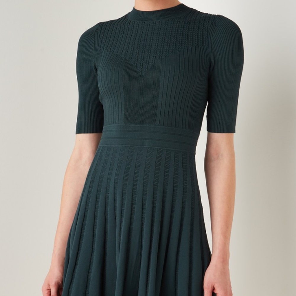 Ted Baker London Dark Green Ribbed Dress